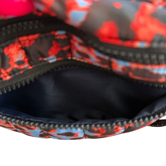 Free People Quilted Printed Sling Bag Sci Fi Animal Print Red and Blue - Picture 3 of 7